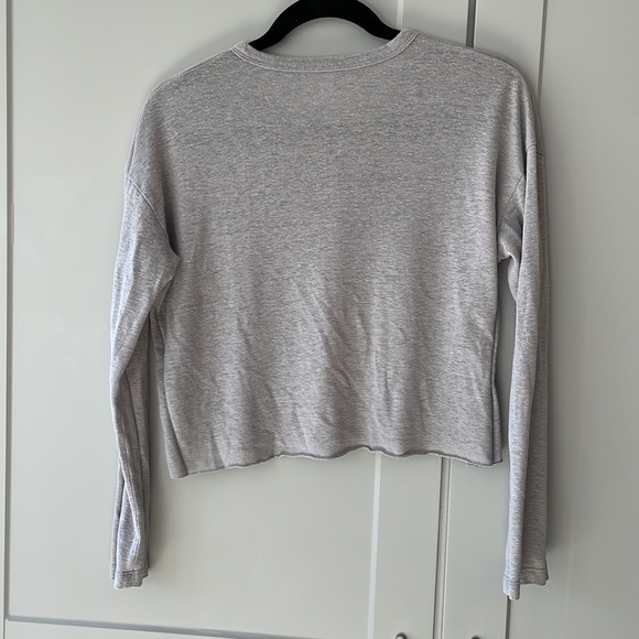 Aerie semi sheer gray Henley with snaps - Picture 5 of 5